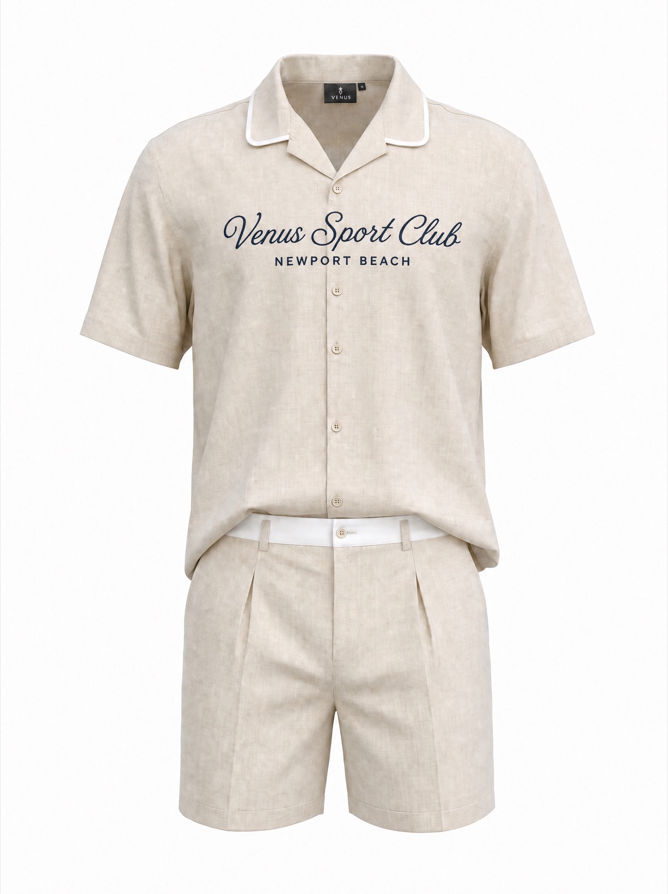 Bộ sơ mi linen Riviera — Kem